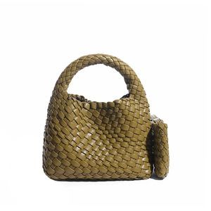 Fashion Handbag - Woven Tote Bucket Composite Bag With Knitting :[